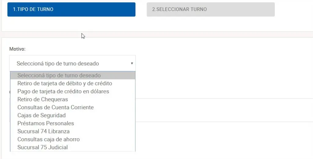 Solicitar turno Banco Ciudad 3